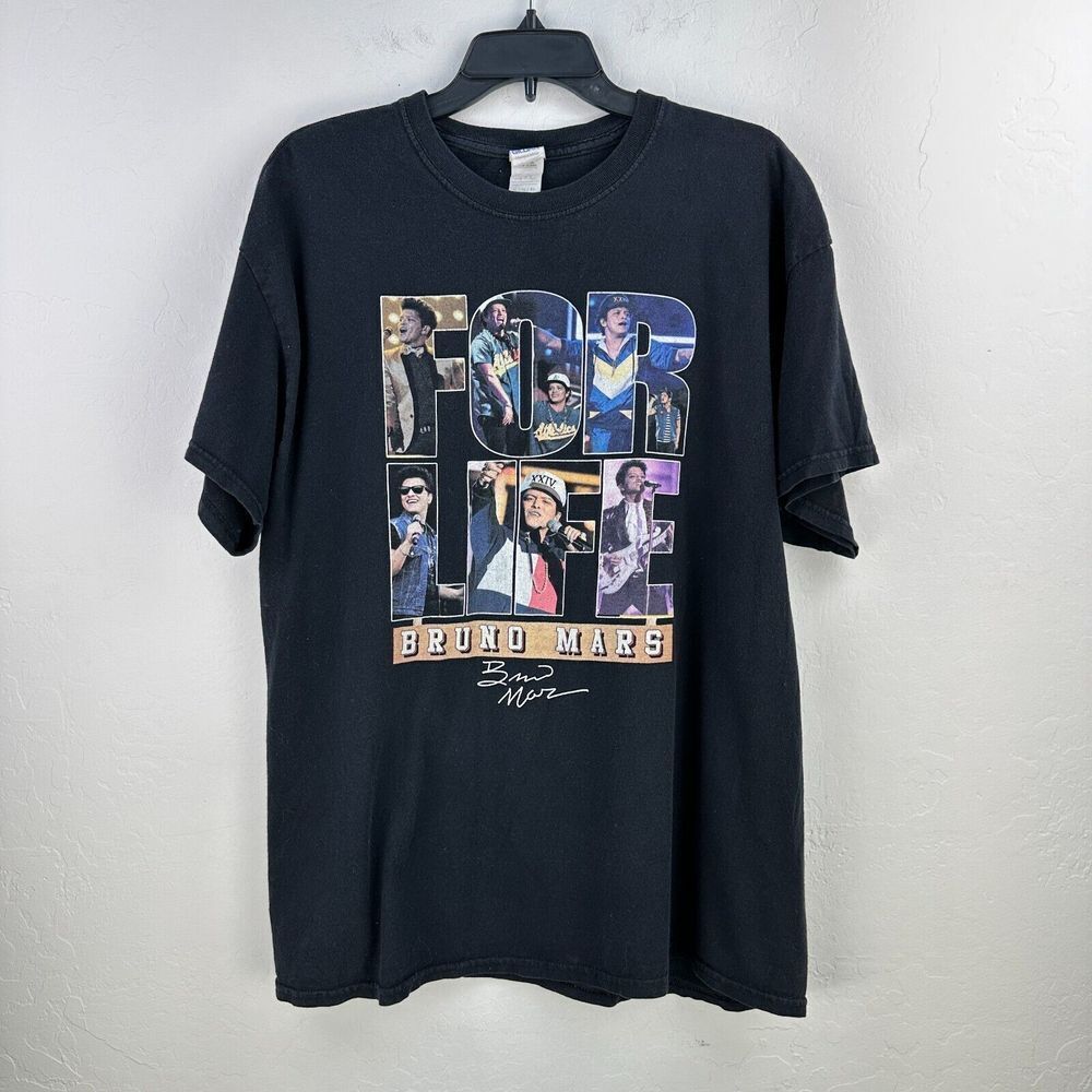 Bruno Mars Black For Life Tshirt Mens XL Band Tee Concert Fan Merch‎ Streetwear